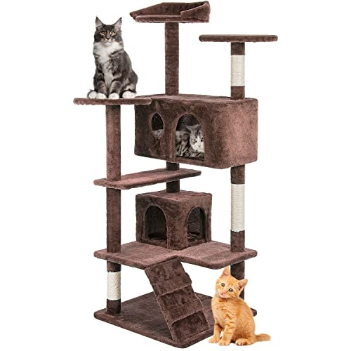The ramp is a great way for them to get up to the top without having to jump. This cat tree is perfect for older cats who need a little help getting around.