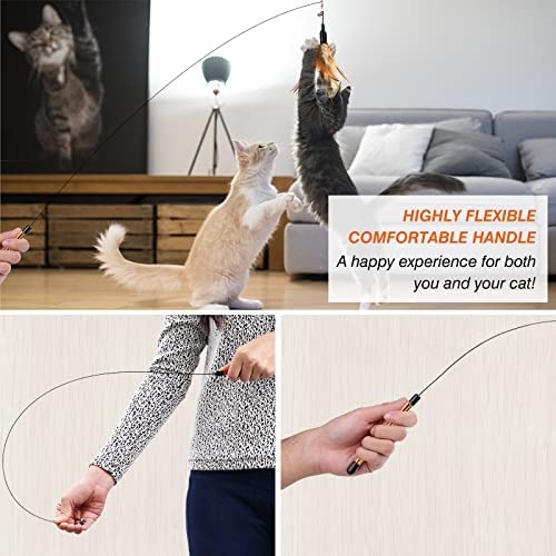 Wand toys are a great way to keep your cat active and entertained.
